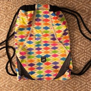 🐕 SCOUT argyle drawstring bag